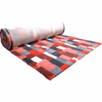 VetBed tæppe med Patchwork 75x100 -  Rød/Hvid/Grå